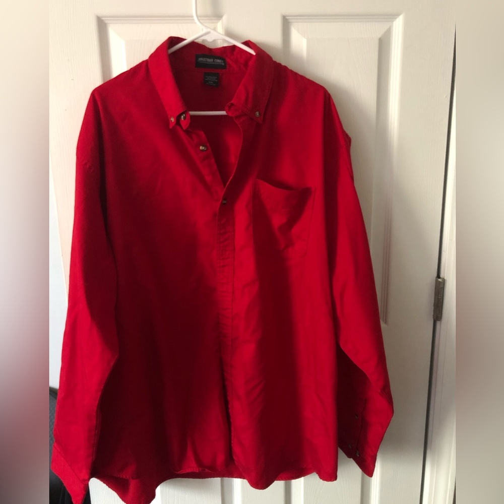 Johnathan Corey Button Down Red Shirt, Size 2X